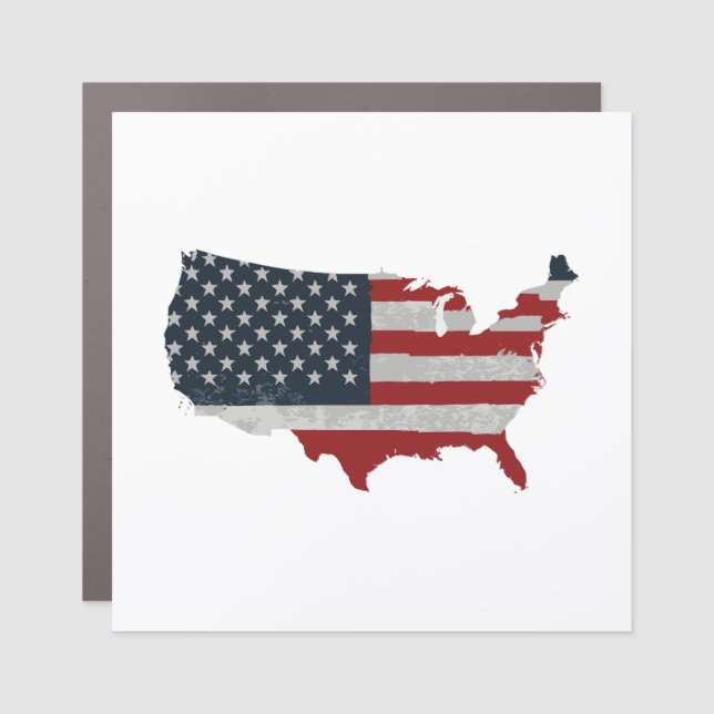 United States flag Retro Car Magnet (Front)