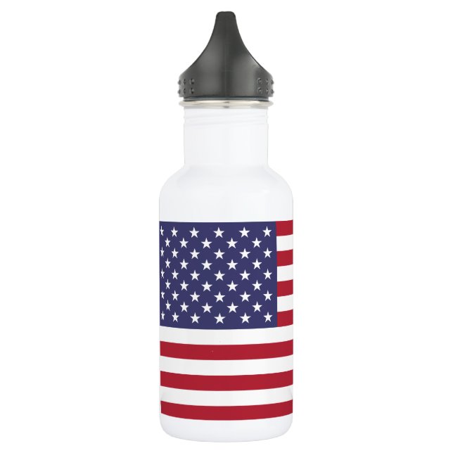 United States Flag Stainless Steel Water Bottle (Left)