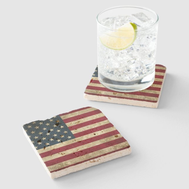 United States Flag Stone Coaster! Stone Coaster (Side)