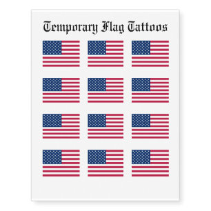 United States Flag Temporary Tattoos