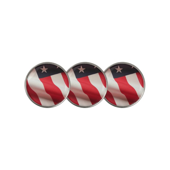 United States flag vertical Golf Ball Marker (3 Up)