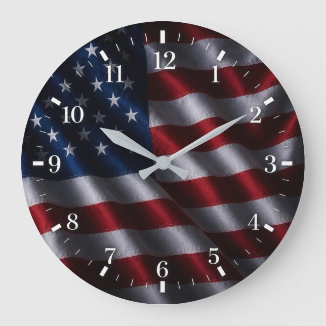 United States Flag Watch 2026 Large Clock (Front)