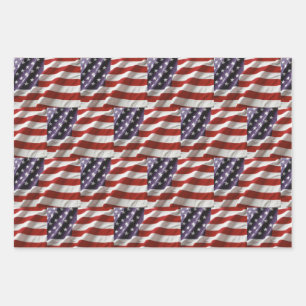 United States Flag Wrapping Paper Sheets