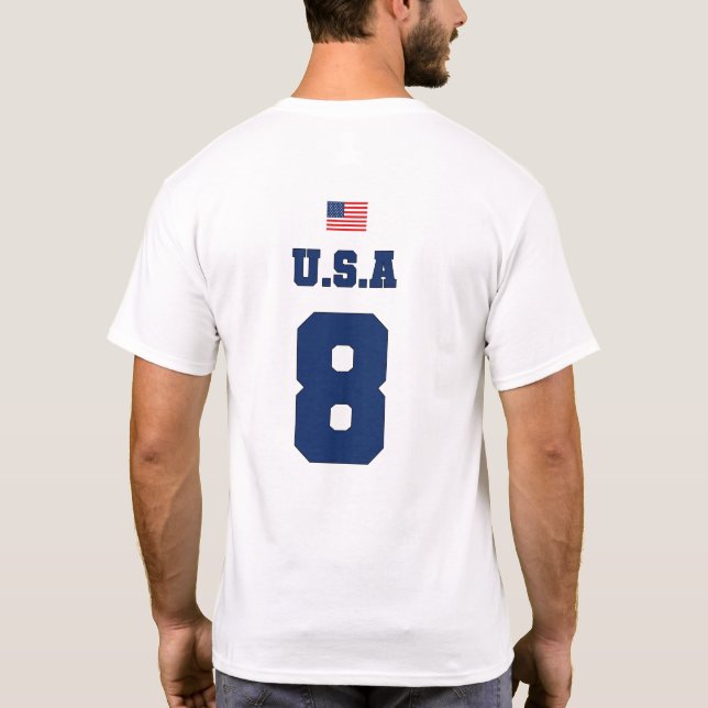 United States Football Soccer Team USMNT#8 T-Shirt (Back)