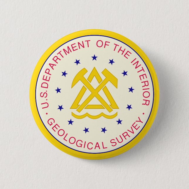 United States Geological Survey Pinback Button (Front)