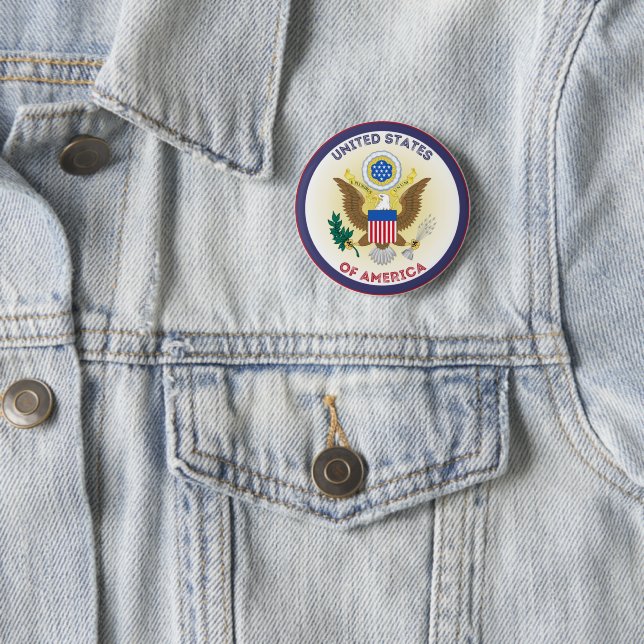 United States Great Seal Circle Shape  Button (In Situ)