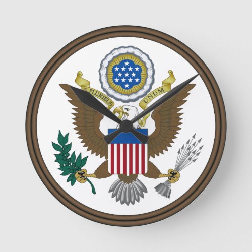 United States Great Seal Round Clock