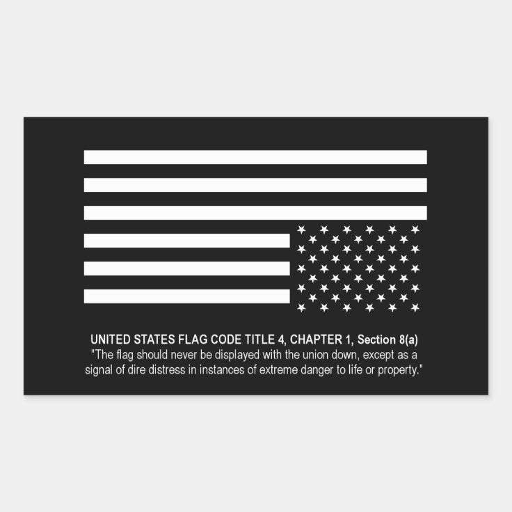 UNITED STATES IN DISTRESS (Flag Code) Sticker Zazzle