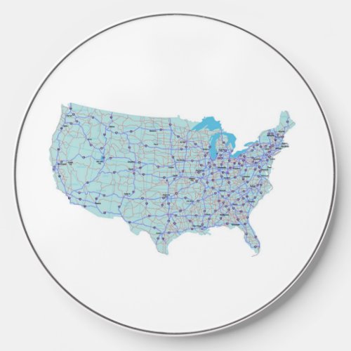 United States Interstate Map  Wireless Charger