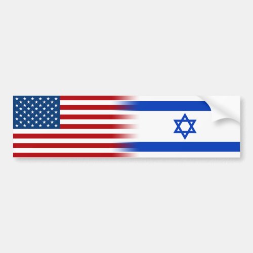 United States Israel Allies American Israeli Flag Bumper Sticker