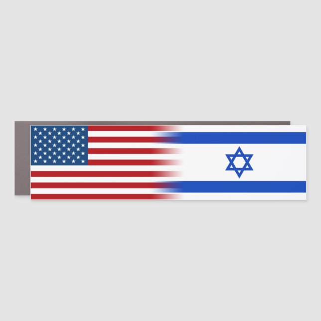 United States Israel Allies American Israeli Flag Car Magnet (Front)