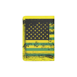 United States & Jamaica Flag Stars & Stripes Passport Holder