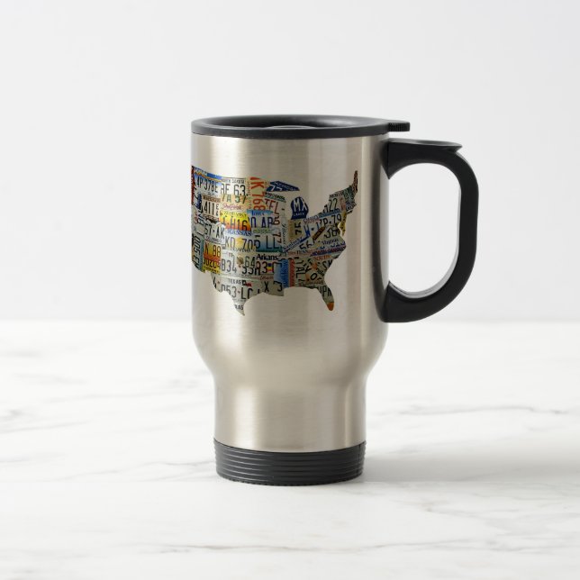 United States License Plate Map Travel Mug (Right)