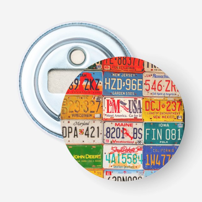 United States License Plates Art America Bottle Opener (Front)