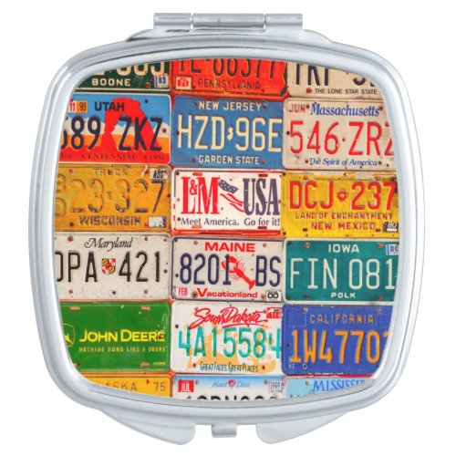 United States License Plates Art America Compact Mirror