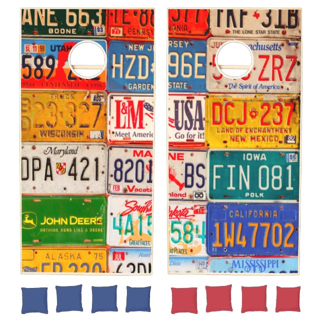 United States License Plates Art America Cornhole Set (Set)