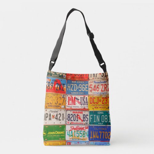 United States License Plates Art America Crossbody Bag