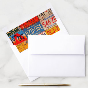United States License Plates Art America Envelope Liner