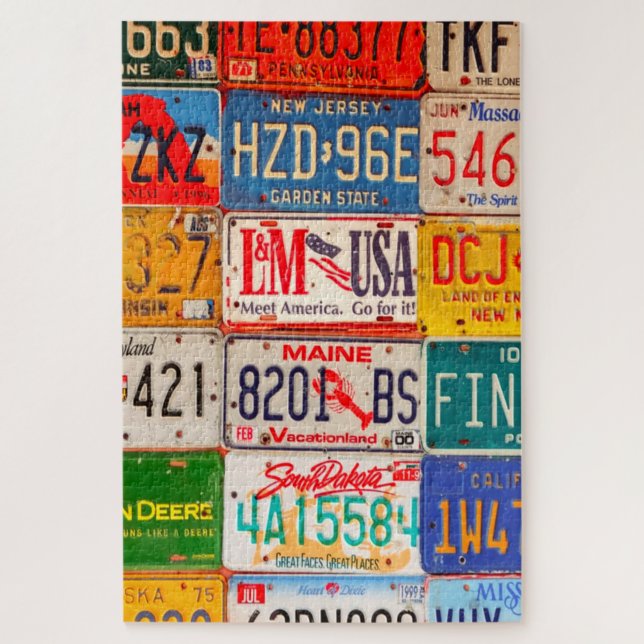 United States License Plates Art America Jigsaw Puzzle (Vertical)