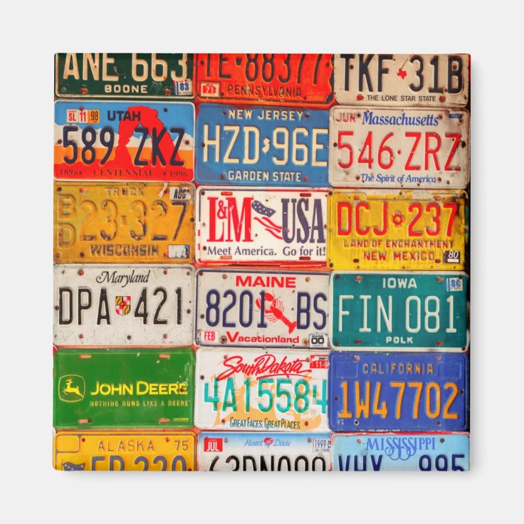 United States License Plates Art America Zazzle