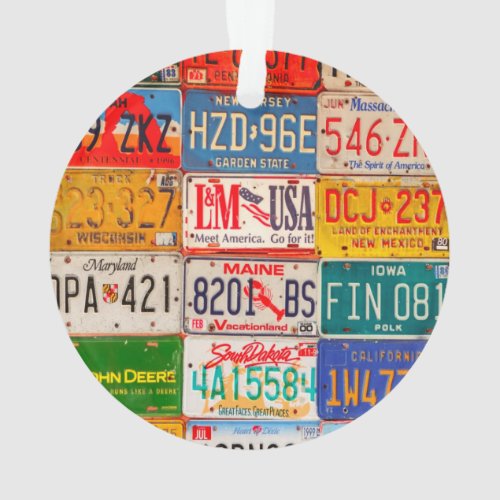United States License Plates Art America Ornament