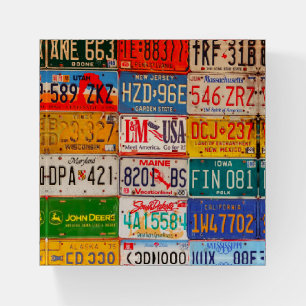 United States License Plates Art America Paperweight