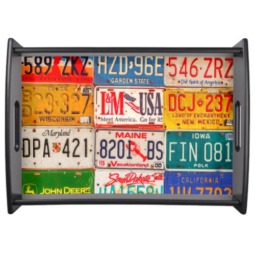 United States License Plates Art America Serving Tray