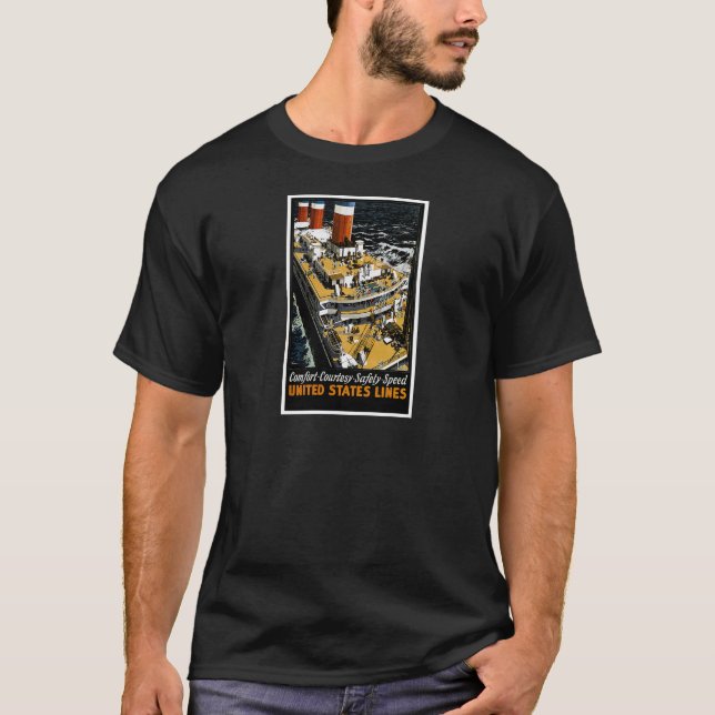 United States Lines Comfort Courtesy Safety Speed T-Shirt (Front)