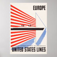 United States Lines Travel Poster