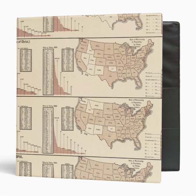 United States lithographed maps 3 Ring Binder (Front/Inside)