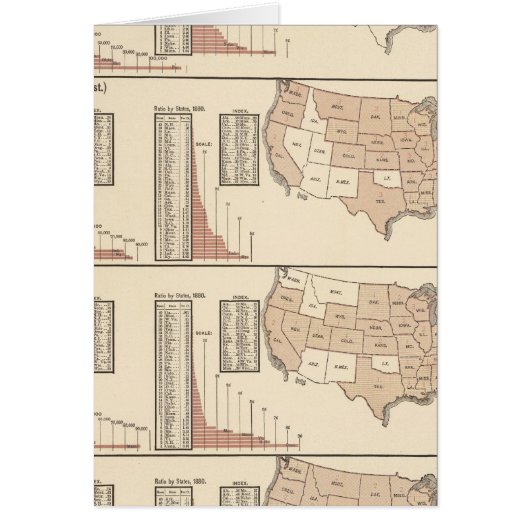 United States lithographed maps Cards (Front)