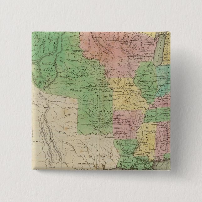 United States Map 2 Pinback Button (Front)