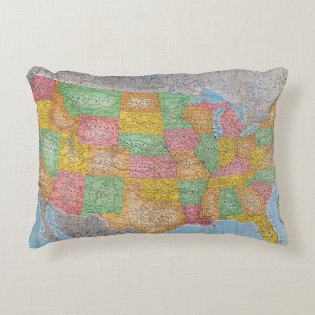 United States Map 3 Accent Pillow (Front)