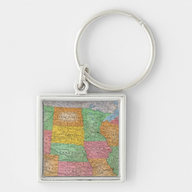 United States Map 3 Keychain (Front)