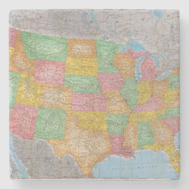 United States Map 3 Stone Coaster (Front)