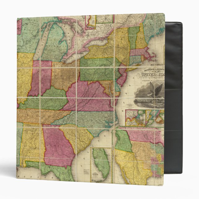 United States Map 4 3 Ring Binder (Front/Inside)