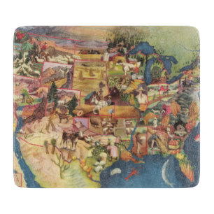 United States Map - American Farming & Agriculture Cutting Board