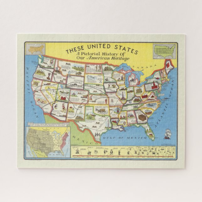 United States Map - American Heritage Jigsaw Puzzle (Horizontal)