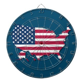 United States Map and Flag on Ocean Blue