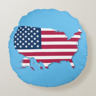 United States Map and Flag Red White and Blue
