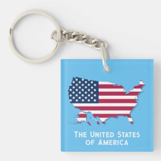 United States Map and Flag Red White Blue Elegant