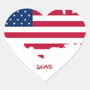 united states map and flag - sticker