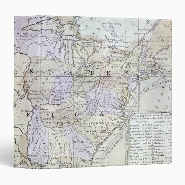 UNITED STATES MAP, c1812 3 Ring Binder (Front/Spine)