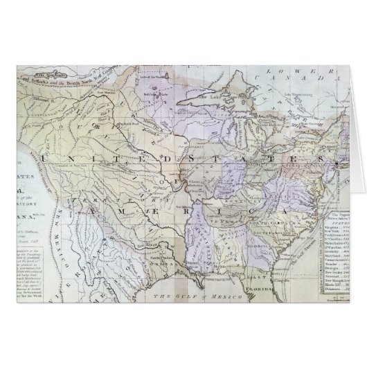 UNITED STATES MAP, c1812 Cards (Front Horizontal)