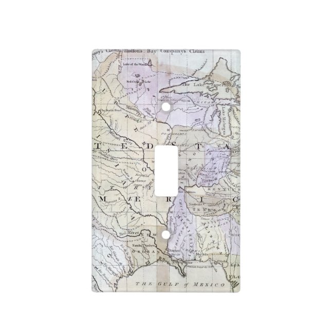UNITED STATES MAP, c1812 Light Switch Cover (Front)
