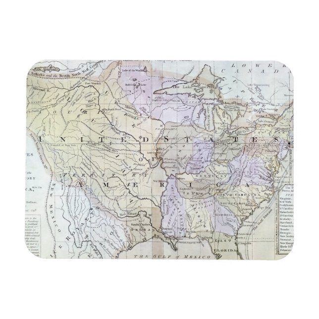 UNITED STATES MAP, c1812 Magnet (Horizontal)