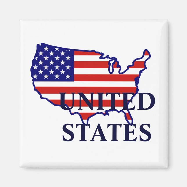 United States Map Flag Magnet (Front)