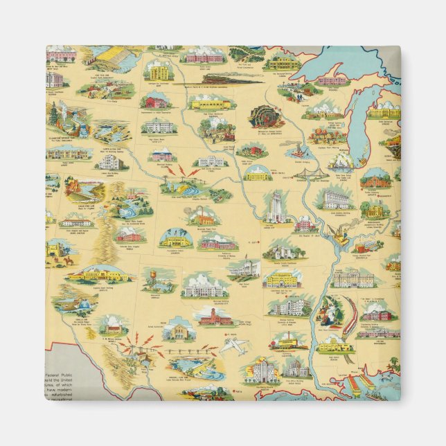 United States Map Magnet (Front)