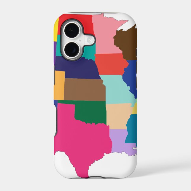 United-States-Map-MultiColored Iphone Case (Back)