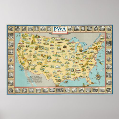 United States Map Poster